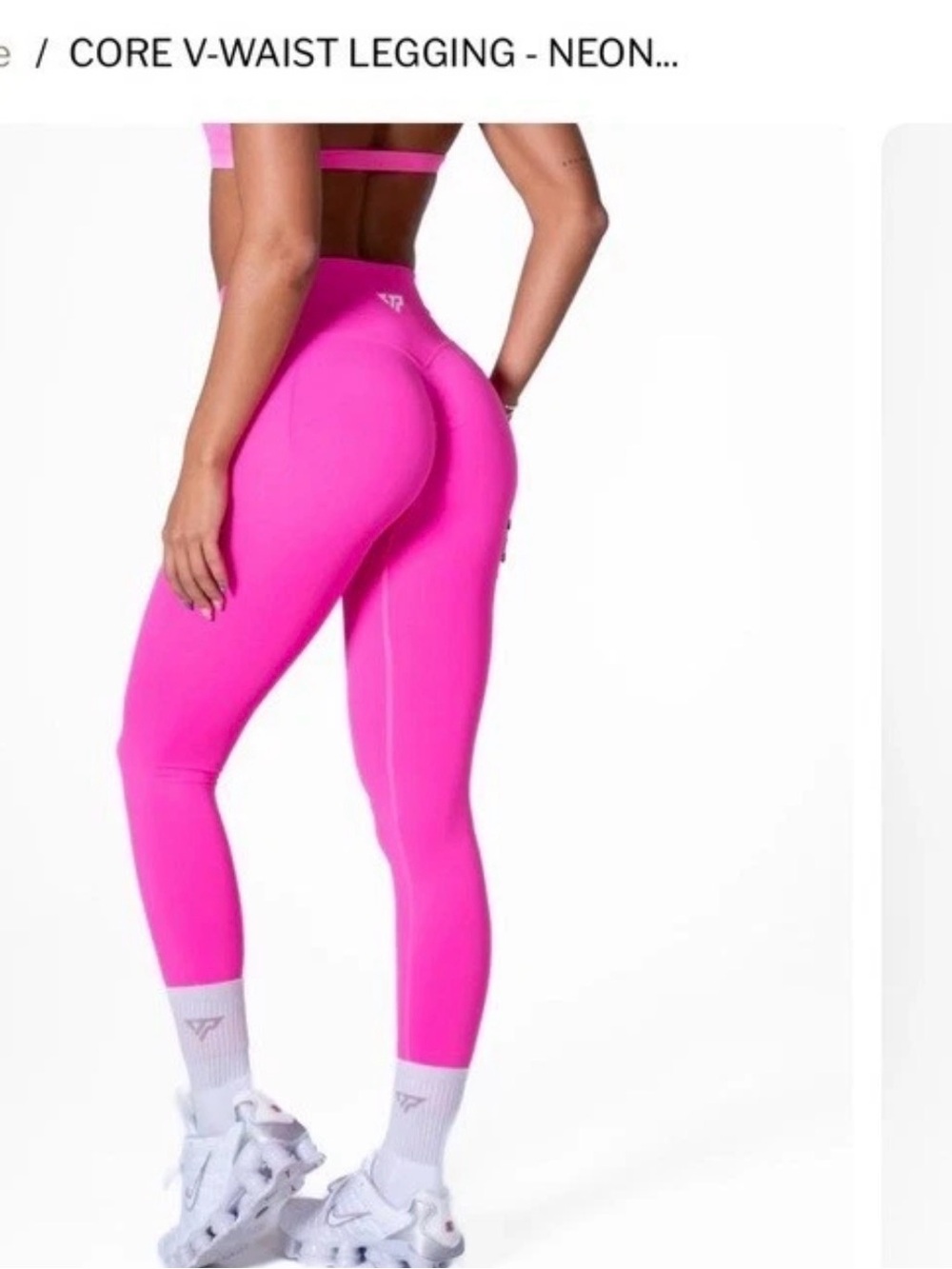 Keep That Pump - Core V-Waist Leggings. Neon Pink.